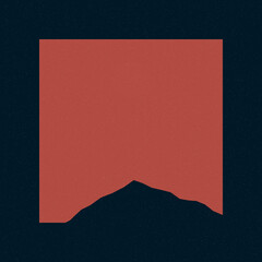 Bittersweet color Mountains rocks silhouette art logo design illustration