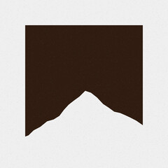 Deep Teal color Mountains rocks silhouette art logo design illustration
