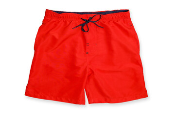 red swimming trunks