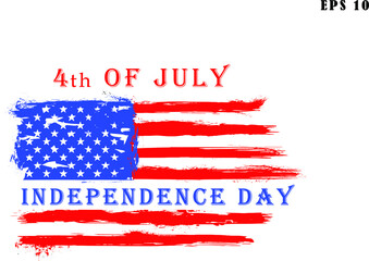 Fourth of july illustration. 4th july,  happy independence day, usa flag, american  flag. 