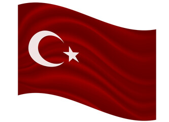 Obraz premium Turkey flag with white crescent and star on red color background.