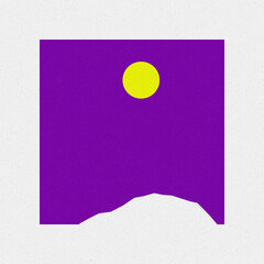 Absinthe color Mountains rocks silhouette art logo design illustration