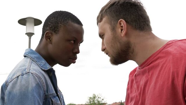 Interracial conflict. Hatred, racism, misunderstanding. BLM.