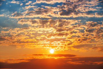Naklejka na ściany i meble Sky clouds at sunset or sunrise