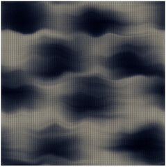 Blurry woven watercolor tie dye knit texture background. Wavy irregular bleeding marl ink seamless pattern. Indigo ombre distorted all over print. Variegated dripping fabric effect backdrop. © Limolida Studio