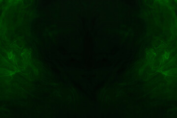 Green steam on a black background.