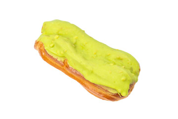 Fresh tasty eclairs isoalted on white background