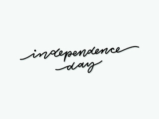 Independence day. Hand written lettering isolated on white background.Vector template for poster, social network, banner, cards.