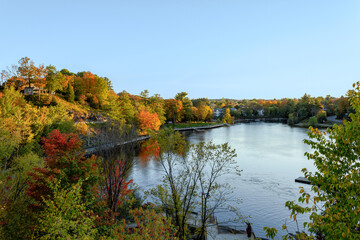 Bracebridge Bay and the Muskoka River during the Autumn, located in downtown Bracebridge