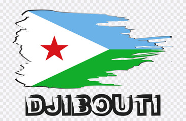 djibouti flag grunge brush background. Vector illustration. transparent background