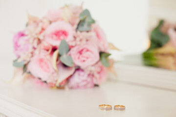 Gentle Bride's bouquet with pink flowers
