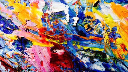Colorful abstract background wallpaper. Modern motif visual art.  Mixtures of oil paint. Trendy...