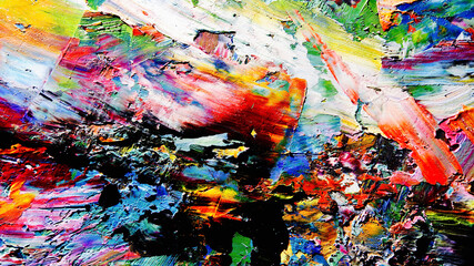 Colorful abstract background wallpaper. Modern motif visual art.  Mixtures of oil paint. Trendy...