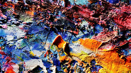 Colorful abstract background wallpaper. Modern motif visual art.  Mixtures of oil paint. Trendy...