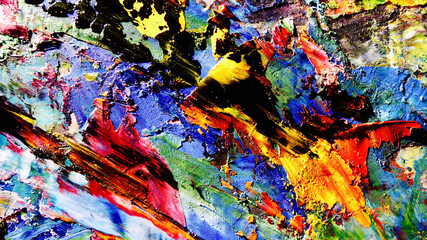 Colorful abstract background wallpaper. Modern motif visual art.  Mixtures of oil paint. Trendy...