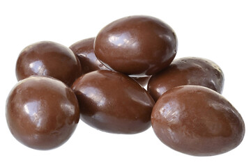 Chocolate balls close up isolated