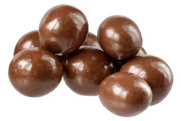 Chocolate balls close up isolated
