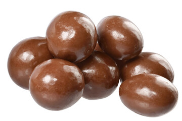 Chocolate balls close up isolated
