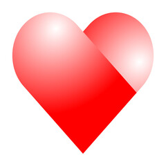 Red heart icon with gradient. Eps 10