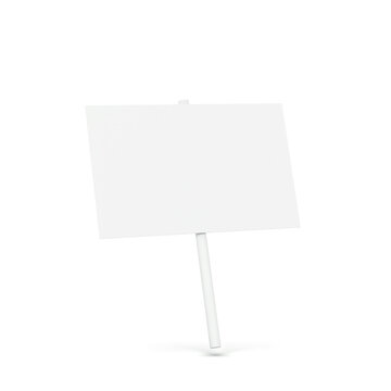 Blank white placard mockup