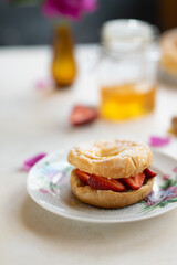 tasty sweet quick snack. Airy pastries with fresh berries