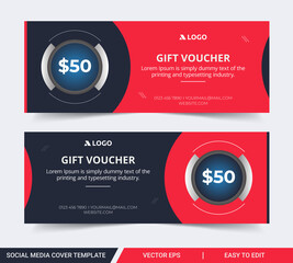 Obraz premium Gift or discount voucher template with modern design for your business