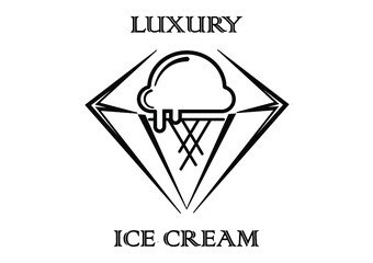 ice cream diamond logo for poster food company