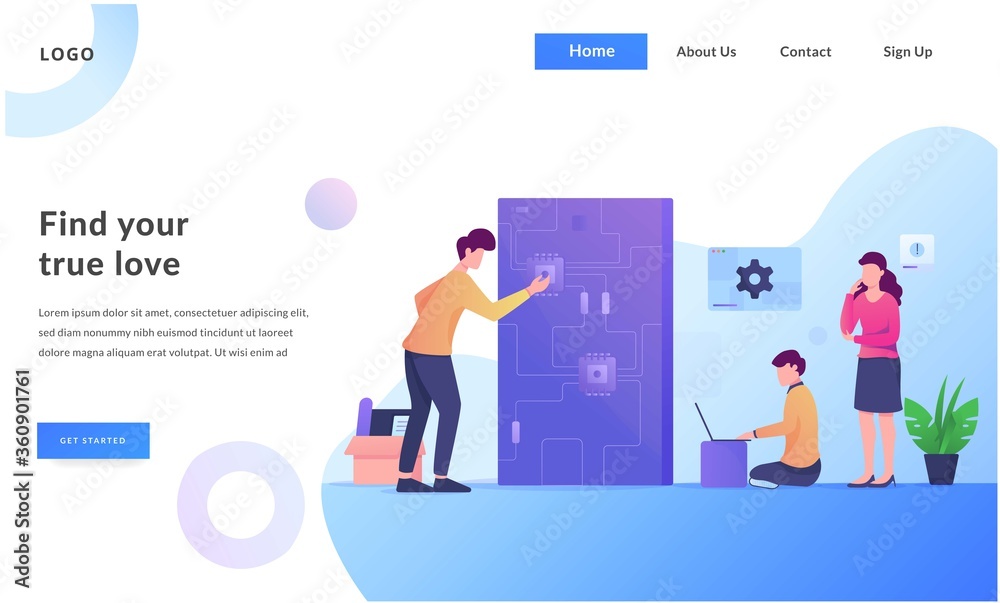 Wall mural web landing page web programing