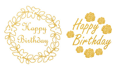 Gold Glitter Happy birthday text