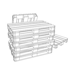 Cargo pallet for warehouse. Logistics shipping concept. Wireframe low poly mesh vector illustration.