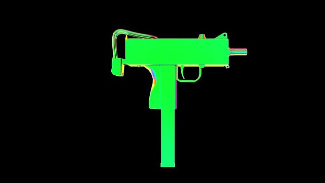 Rotating UZI. Multicolored Looped Element