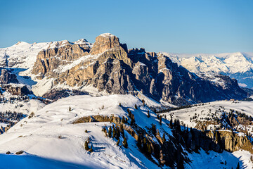 The Sellaronda is the ski circuit around the Sella group in Northern Italy. It lies between the four Ladin valleys of Badia, Gherdëina, Fascia, and Fodom.