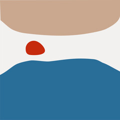 illustration vector EPS Print hand draw painted abstract modern art for wall decoration or postcard cover or textile or background or other