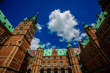 Obraz premium Frederiksborg Castle, an Impressive Renaissance Architecture in Hillerod Town of Denmark