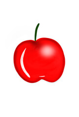 red apple isolated on white