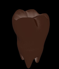 Tooth. 3d illustration. On a black background.