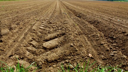 plowed field in spring