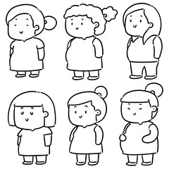 vector set of pregnant woman