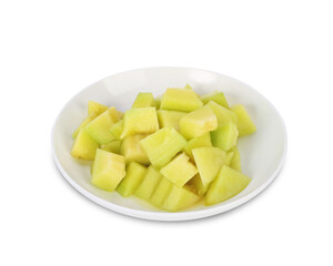 Melon,cantaloupe slices isolated on white background. This has clipping path. 
