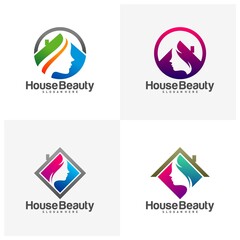 Set of Home Beauty Logo Design Template, vector illustration, icon symbol, creative design