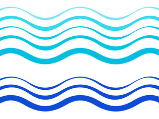 Set of waves pattern, sea design element