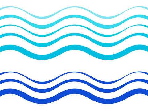 Set of waves pattern, sea design element