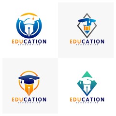 Set of Education logo design template, vector illustration, icon symbol, creative design
