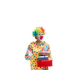 Funny clown isolated on white background