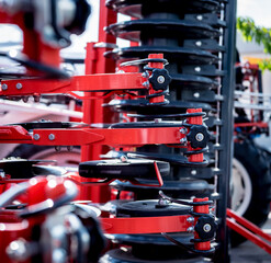 Modern agricultural machinery and equipment. Industrial details.