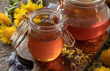 Dandelion honey - syrup made from dandelion flowers