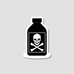 Obraz premium Poison bottle sticker icon isolated on gray background