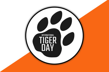 International Tiger Day. July 29. Holiday concept. Template for background, banner, card, poster with text inscription. Vector EPS10 illustration.