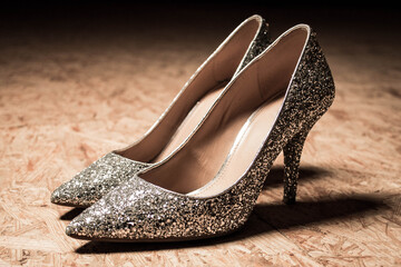 glitter high heels woman shoes shiny fashion