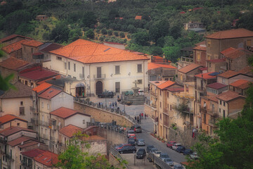 Fototapeta na wymiar View of San Giorgio Morgeto, a beautiful village in Calabria.